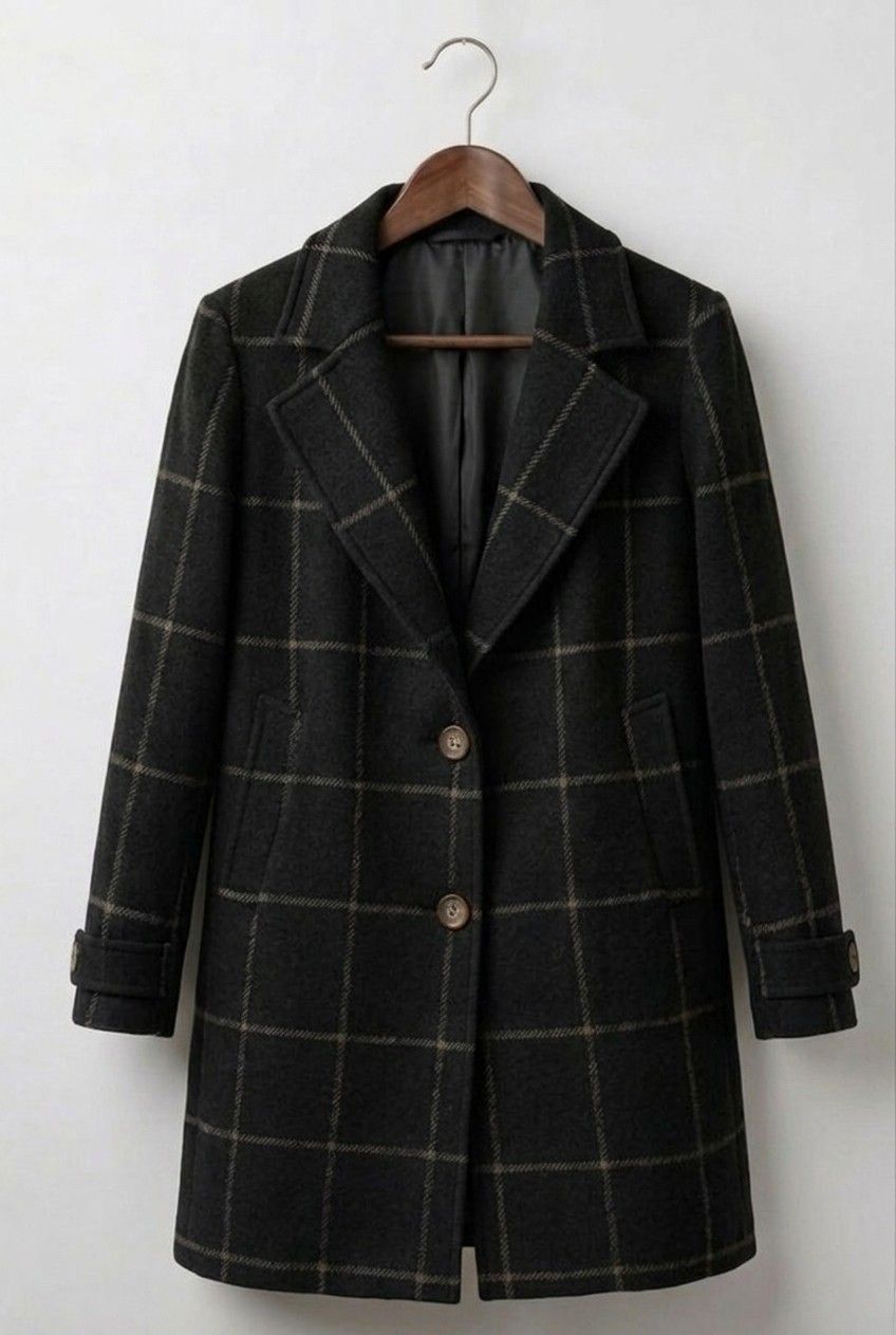 Margot™ | Long Tweed Plaid Coat