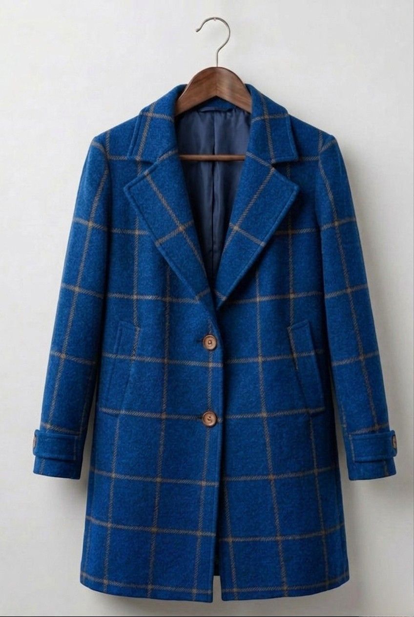 Margot™ | Long Tweed Plaid Coat