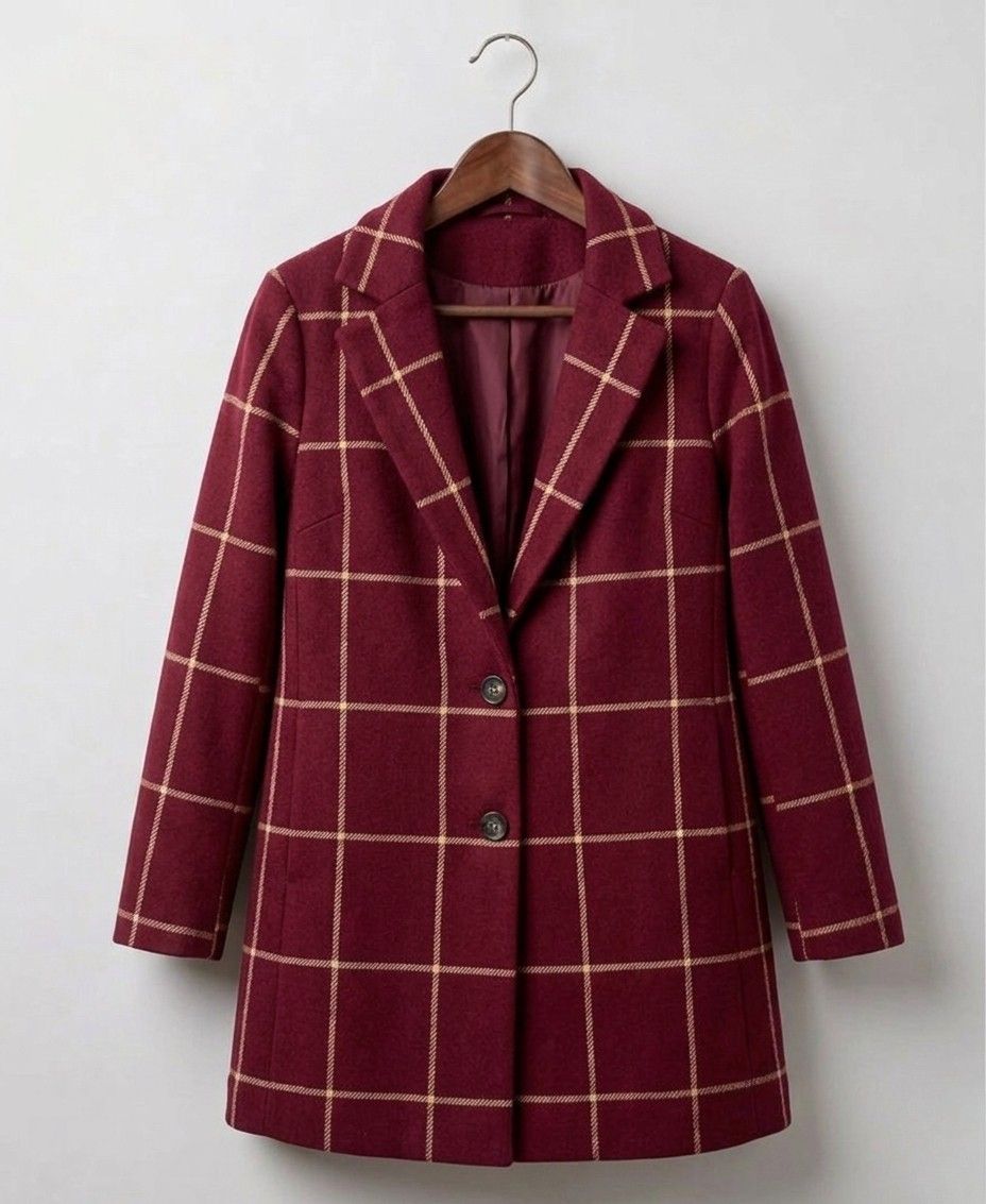 Margot™ | Long Tweed Plaid Coat