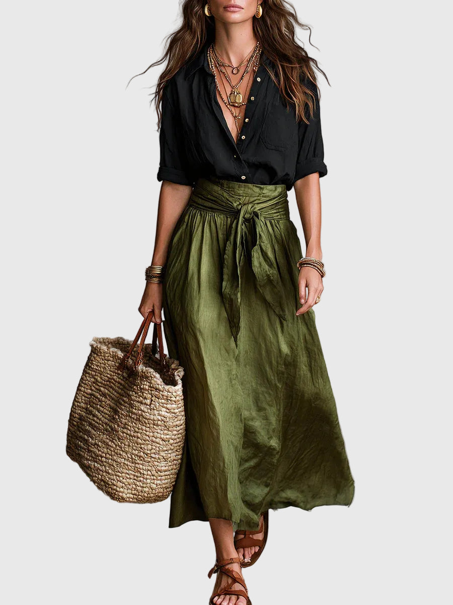 Odelia - Luxe Boho Top & Midi Skirt Set