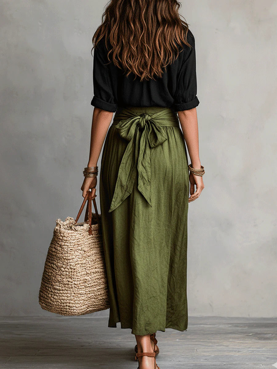 Odelia - Luxe Boho Top & Midi Skirt Set