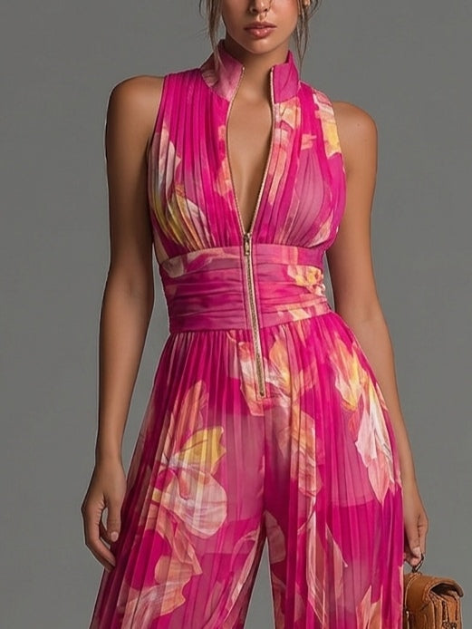 Nicole | Pleated Chiffon Jumpsuit