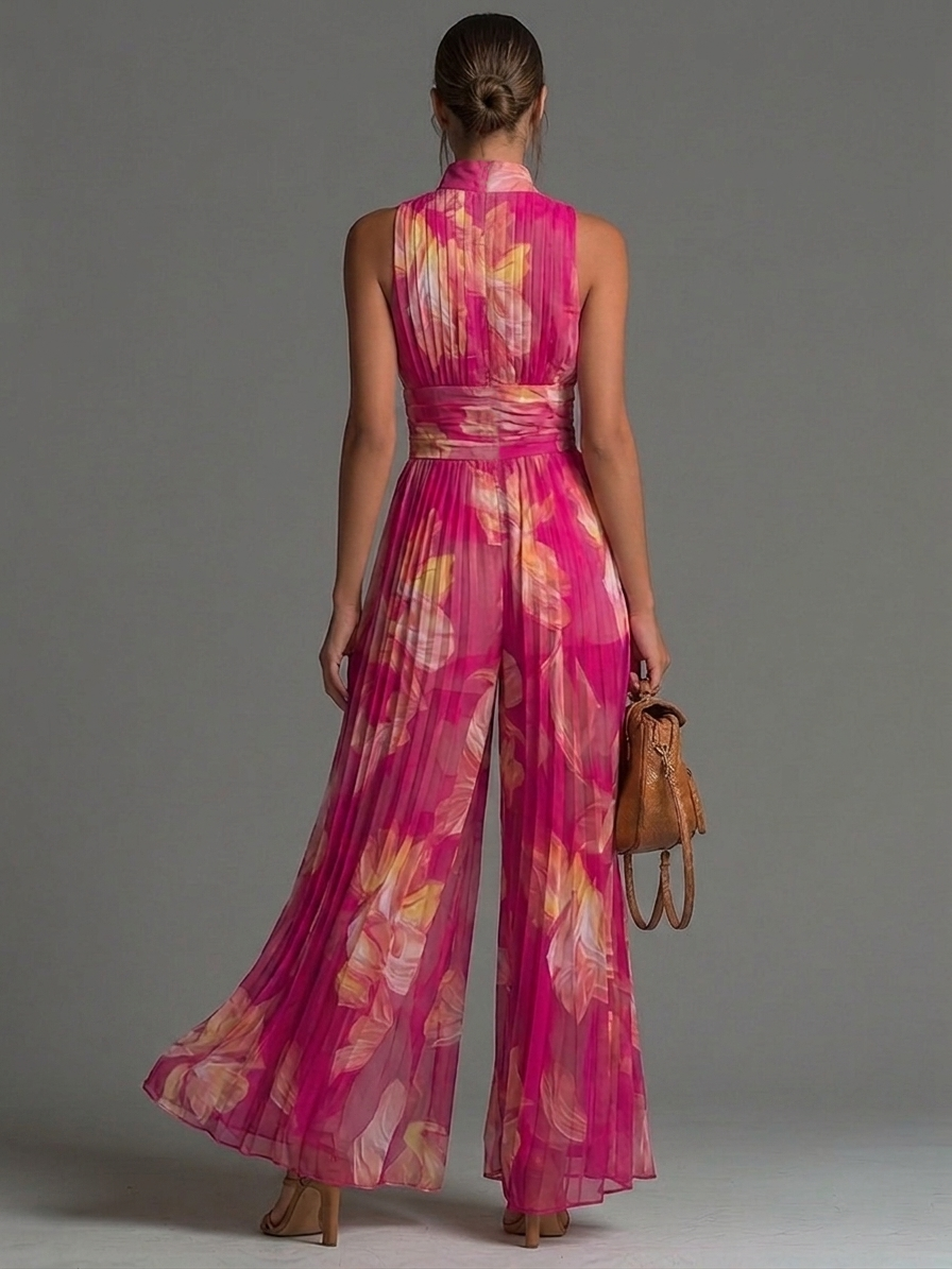 Nicole | Pleated Chiffon Jumpsuit